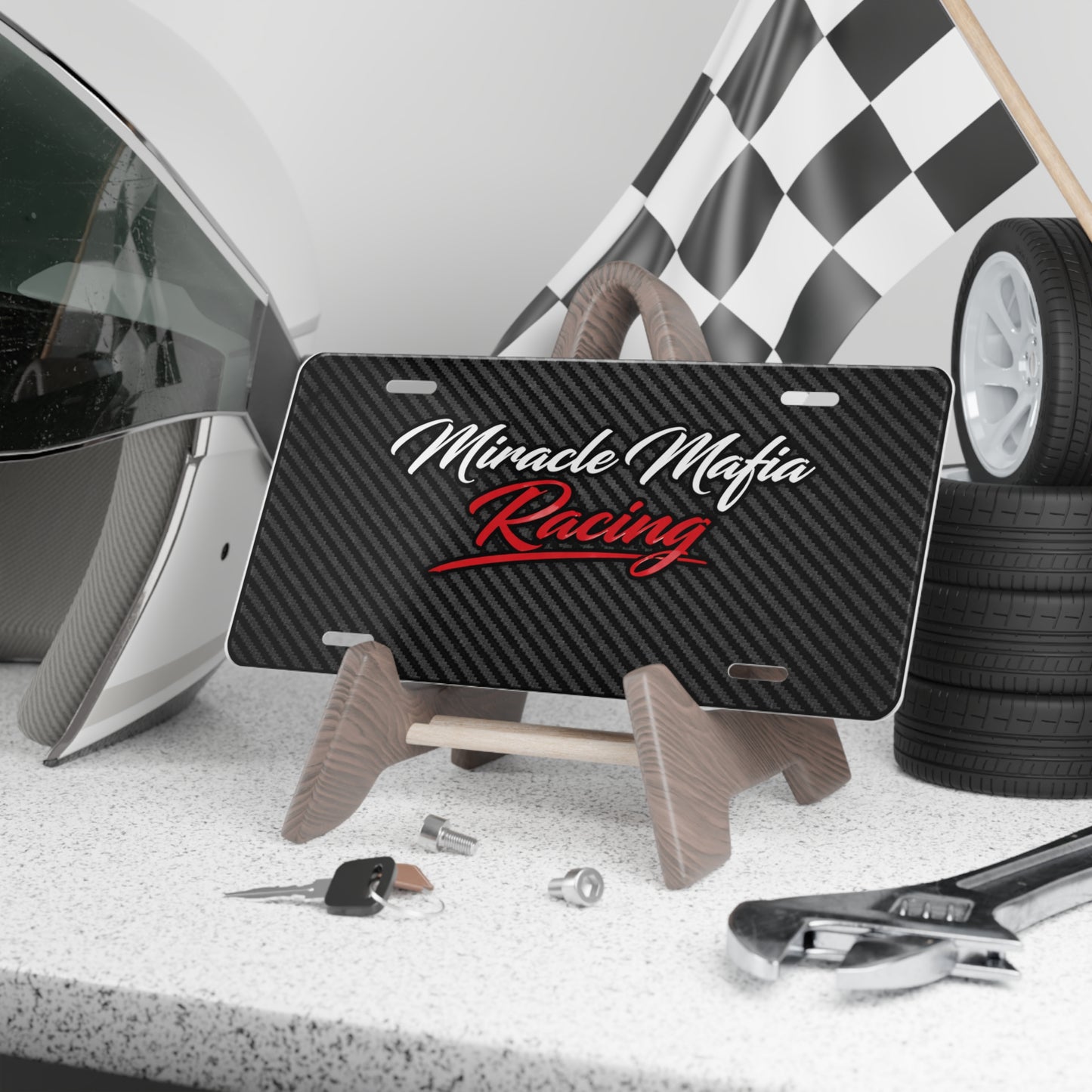 Racing Carbon-Fiber Vanity Plate — Lightweight Aluminum License Plate for Track Enthusiasts