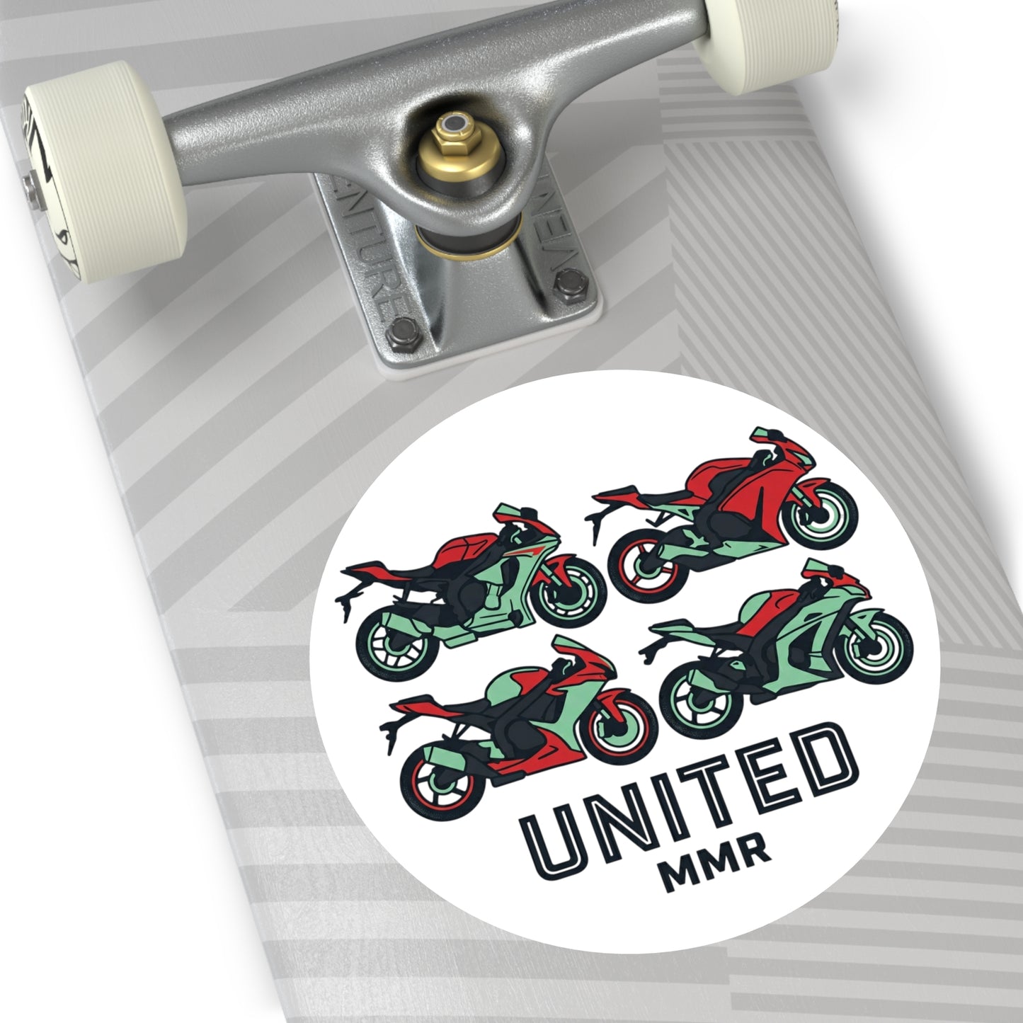 'UNITED" MMR Round Vinyl Decal