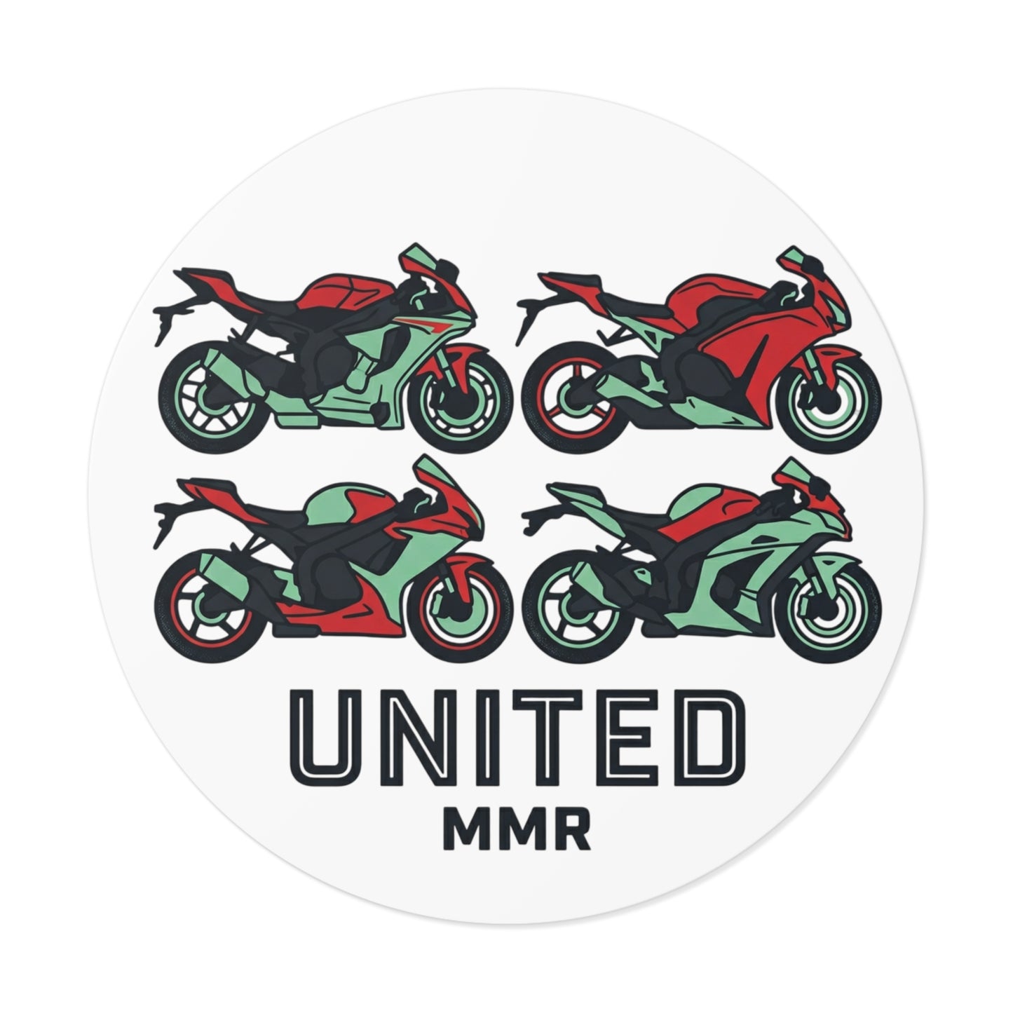 'UNITED" MMR Round Vinyl Decal