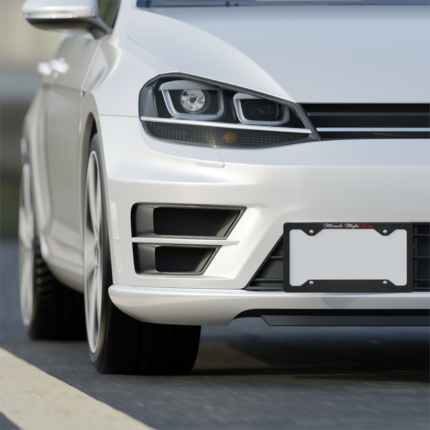Carbon Fiber Miracle Mafia Racing License Plate Frame