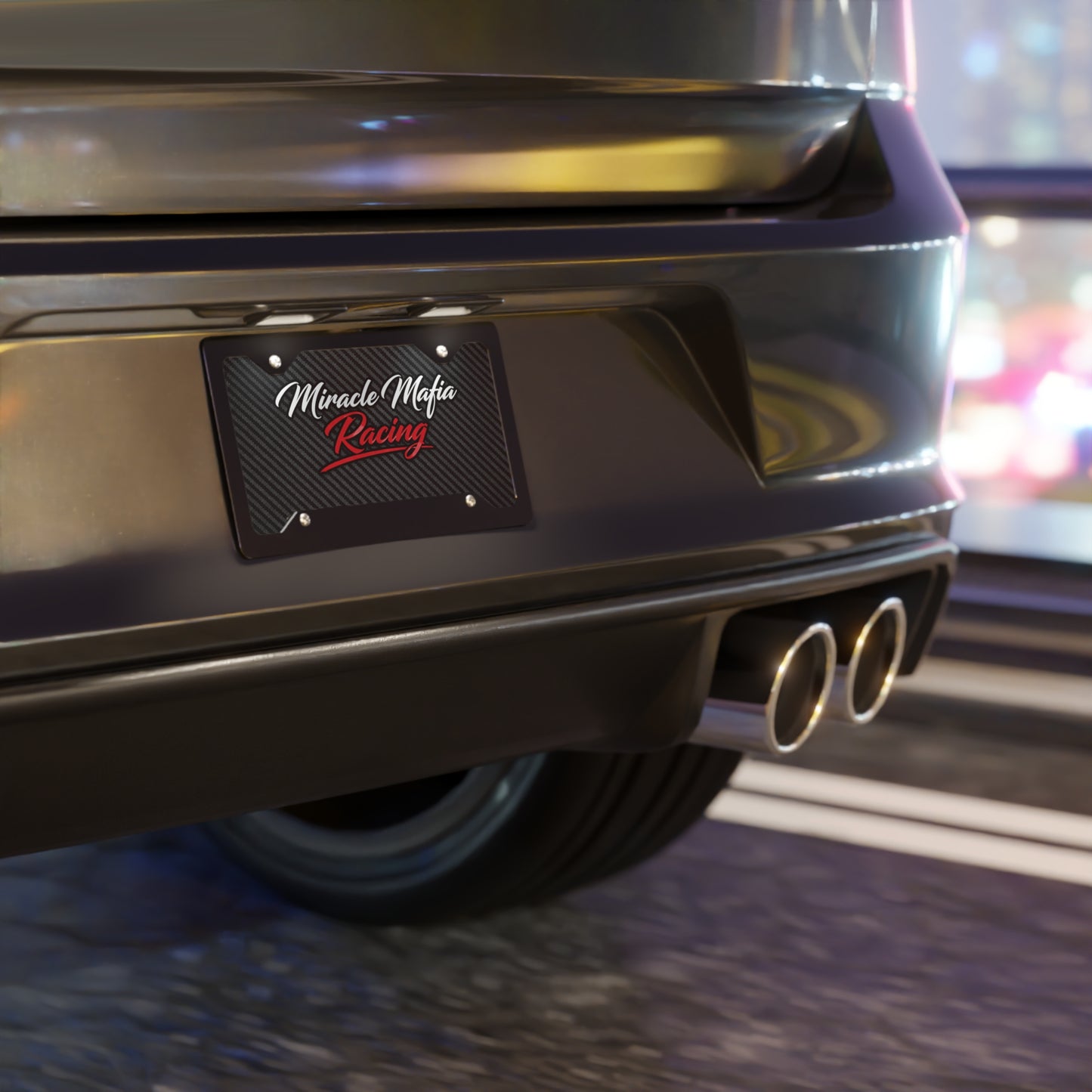 Racing Carbon-Fiber Vanity Plate — Lightweight Aluminum License Plate for Track Enthusiasts