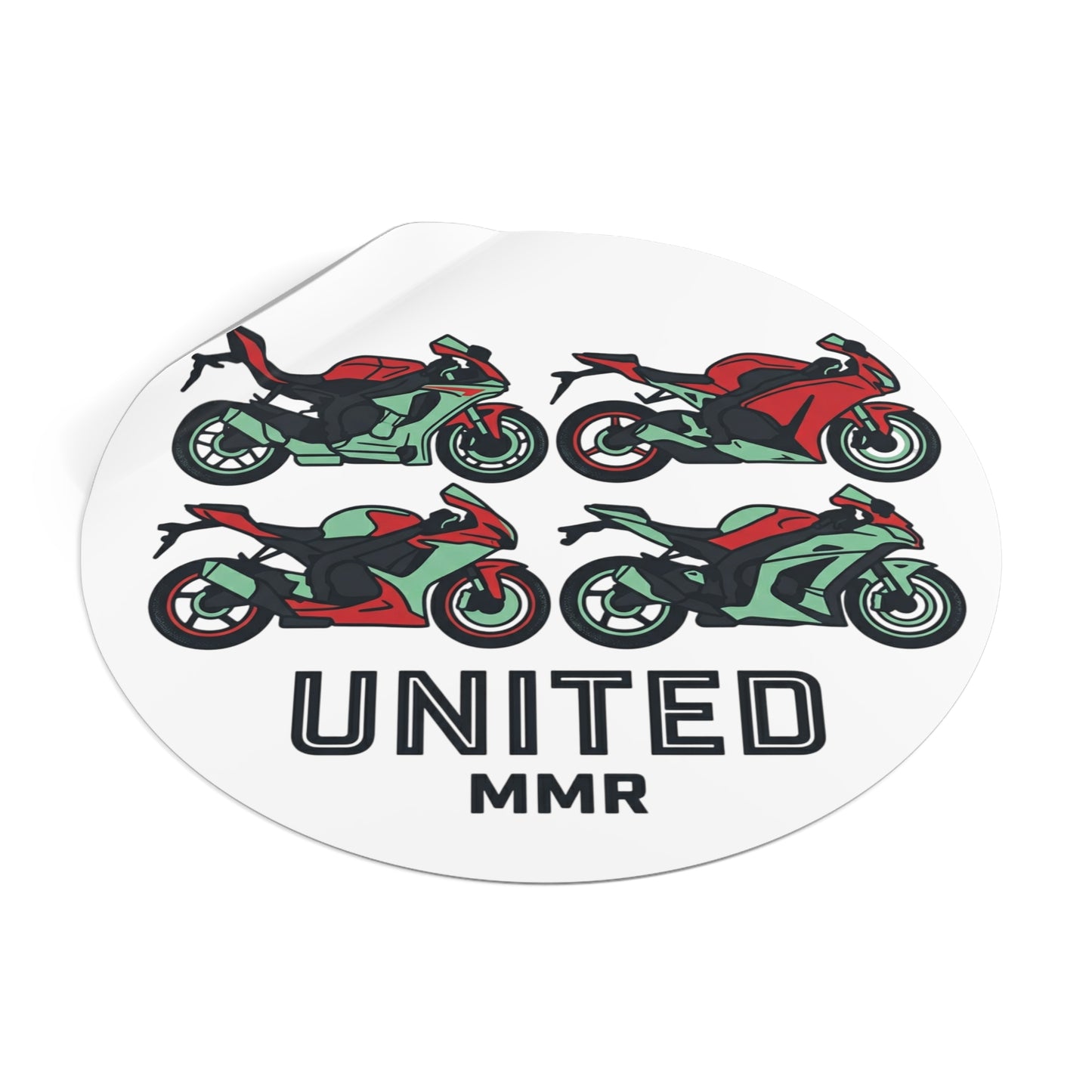 'UNITED" MMR Round Vinyl Decal