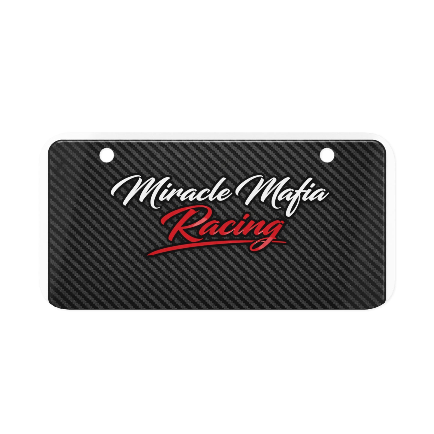 Mini License Plate — Custom Carbon-Fiber Look Name Plate for Bikes & Garages