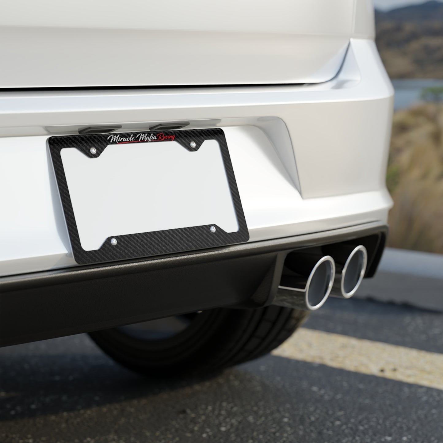 Carbon Fiber Miracle Mafia Racing License Plate Frame
