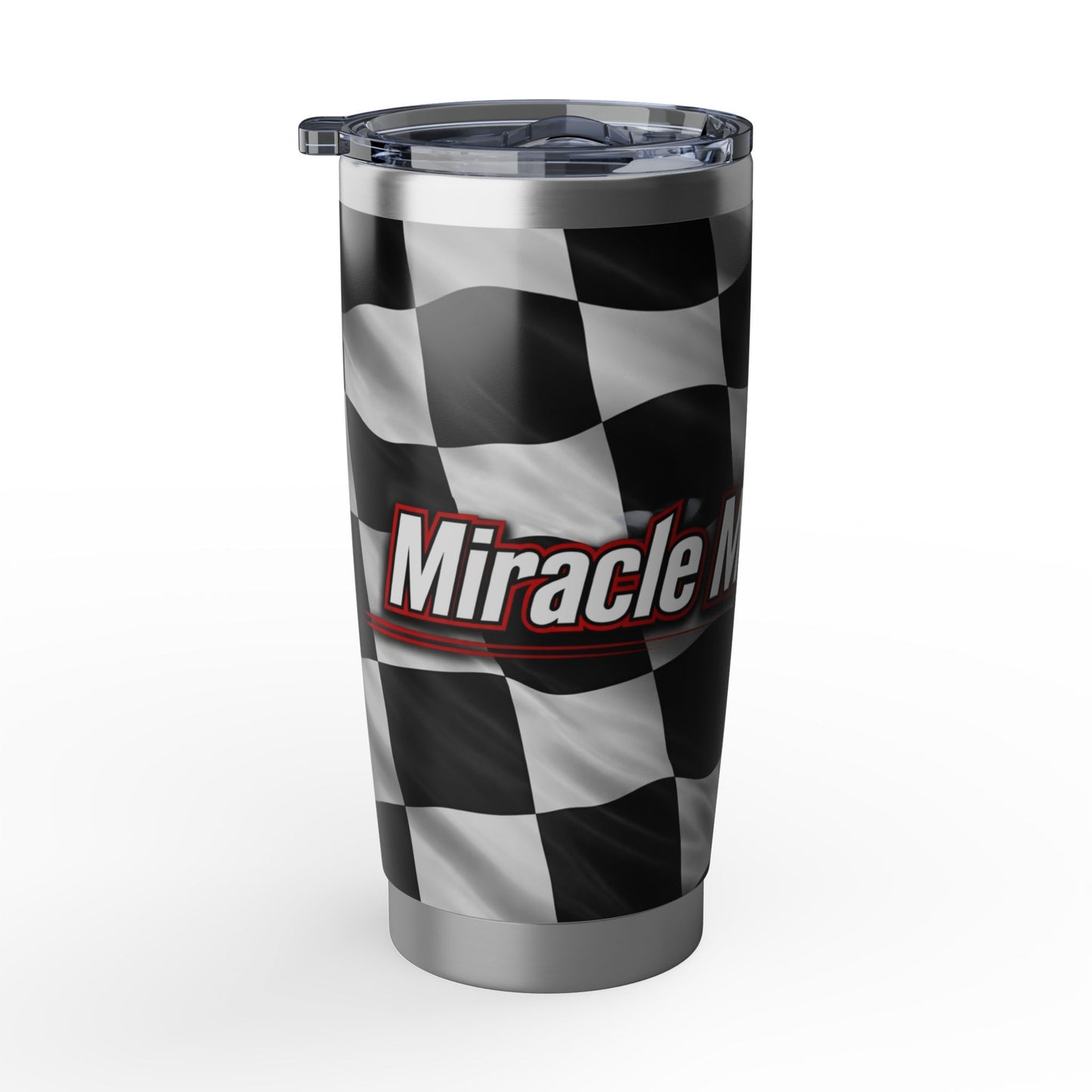 Racing Checkered Flag 20oz Tumbler — "Miracle Mafia Racing" Design
