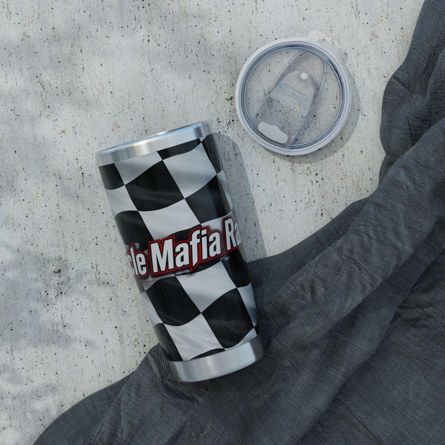 Racing Checkered Flag 20oz Tumbler — "Miracle Mafia Racing" Design