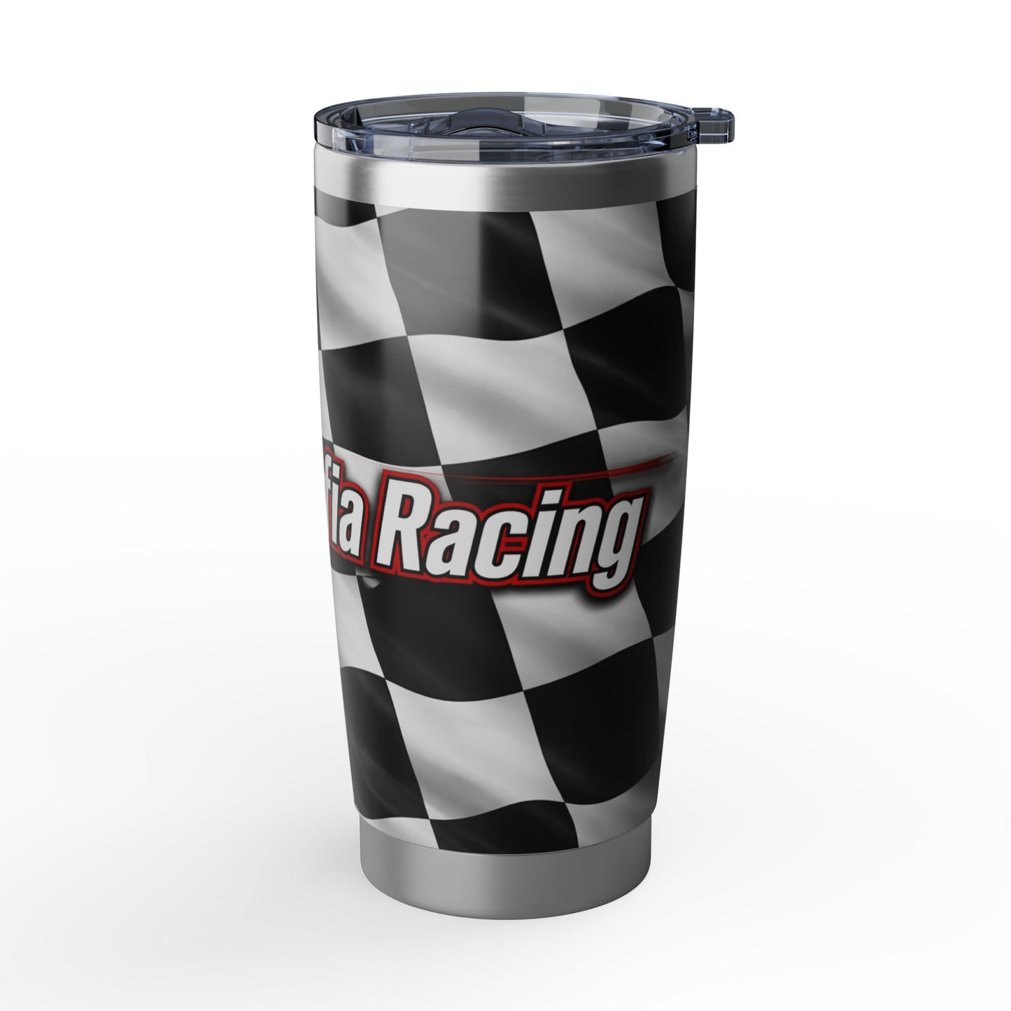 Racing Checkered Flag 20oz Tumbler — "Miracle Mafia Racing" Design