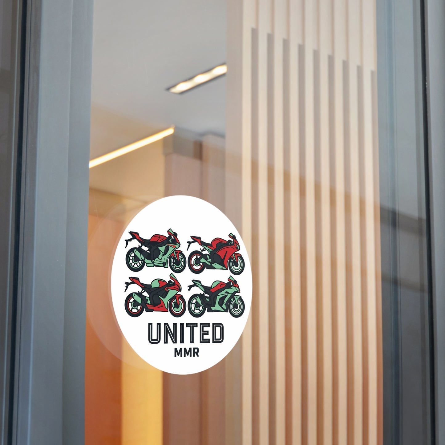 'UNITED" MMR Round Vinyl Decal