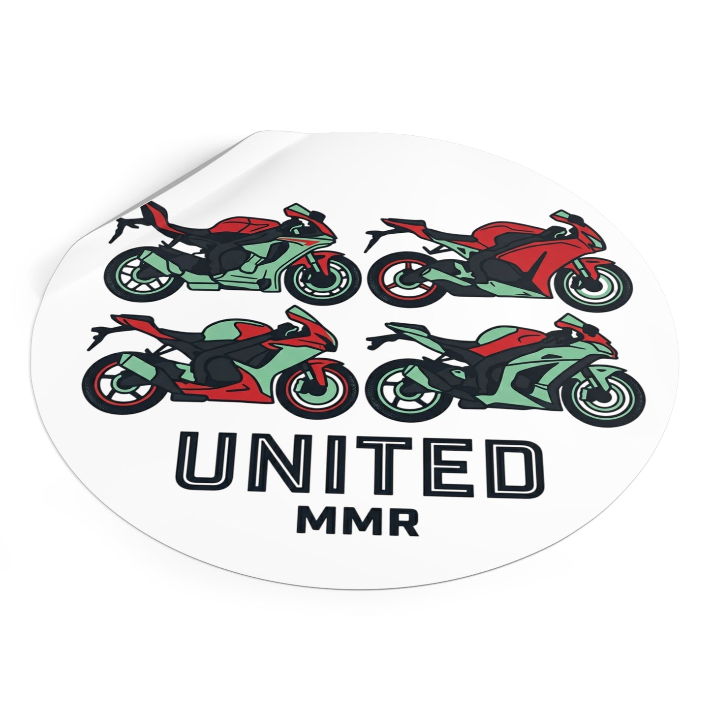 'UNITED" MMR Round Vinyl Decal